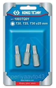 Набор вставок (бит) 1/4", TORX, Т20, Т25, Т30, 3 предмета KING TONY 1003TQ01 King Tony