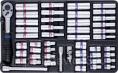 Набор торцевых головок 1/4" с принадлежностями, ложемент, 48 предметов KING TONY 9-2548CR King Tony