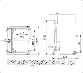 Тележка для снятия колес г/п 500кг WTA500 AC Hydraulic A/S