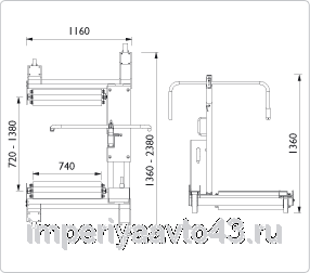 Колесная тележка для снятия колес г/п 1500кг WT1500 AC Hydraulic A/S