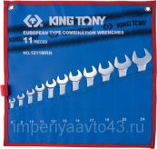 Набор комбинированных ключей, 8-24 мм, чехол из теторона, 11 предметов KING TONY 1211MRN King Tony