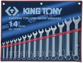 Набор комбинированных ключей, 5/16"-1-1/4", 14 предметов KING TONY 1214SR King Tony