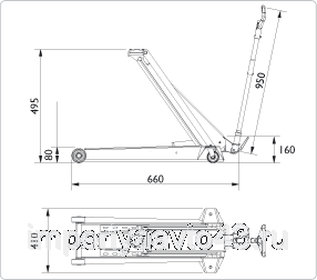 Домкрат подкатной гидравлический г/п 2т DK20 AC Hydraulic A/S